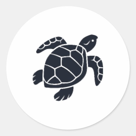 Schildpad Logo Embleem Roodwangschildpad Tortoise Ronde Sticker (Voorkant)