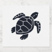 Schildpad Logo Embleem Roodwangschildpad Tortoise Sparkling Wijnetiket (Enkel label)