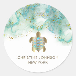 schildpad logo klassieke ronde sticker