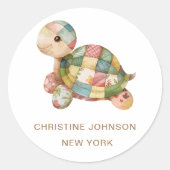 Schildpad Logo Ronde Sticker (Voorkant)