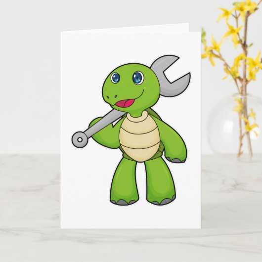 Schildpad Mechanic Sleutel Kaart (Gele Bloem)