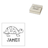 Schildpad met aangepaste naam Handtekening Rubber Rubberstempel (Gestempeld)