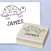Schildpad met aangepaste naam Handtekening Rubber Rubberstempel