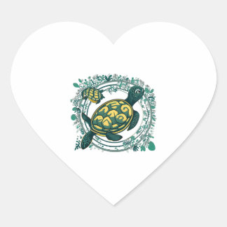 Schildpad met Baby Hart Sticker