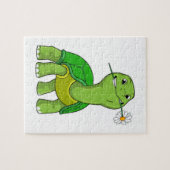 Schildpad met Bloem Daisy Legpuzzel (Horizontaal)