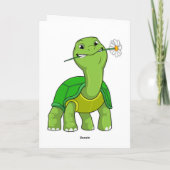 Schildpad met bloem Madeliefje Kaart (Achterkant)