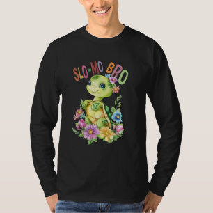 schildpad met bloemen schattige schildpadden afges t-shirt