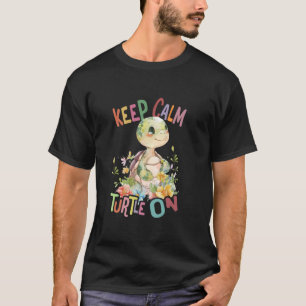 Schildpad met bloemen schattige schildpadden afges t-shirt