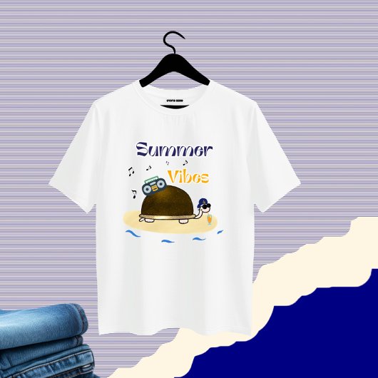Schildpad met cocktail t-shirt