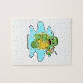 Schildpad met Drink in water Legpuzzel (Horizontaal)