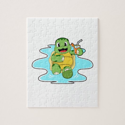 Schildpad met Drink in water Legpuzzel (Verticaal)