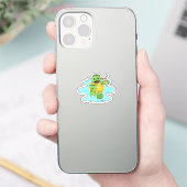 Schildpad met Drink in water Sticker (Telefoon)