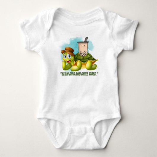 SCHILDPAD MET EEN BOBA-THEE ROMPER (Voorkant)