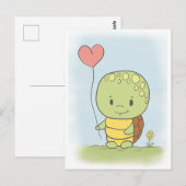 Schildpad Met Een Hartballon Briefkaart (Voorkant / Achterkant)