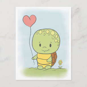 Schildpad Met Een Hartballon Briefkaart