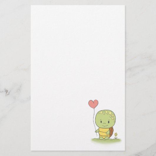 Schildpad Met Een Hartballon Briefpapier (Voorkant)