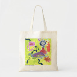 schildpad met een kopje thee-canvas tas