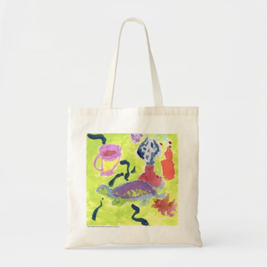 schildpad met een kopje thee-canvas tas (Voorkant)