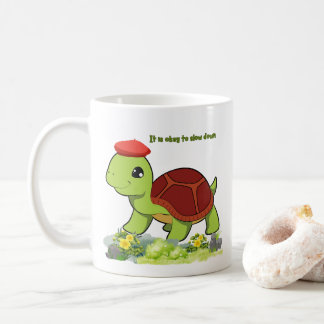 Schildpad met een motivatie boodschap Koffie Mok