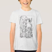 Schildpad met fantasievolle vogelkleuring Tri-Blend shirt (Voorkant)