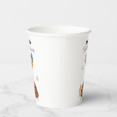 Schildpad met feestje pet, verjaardagsfeestje papieren bekers (Rechts)