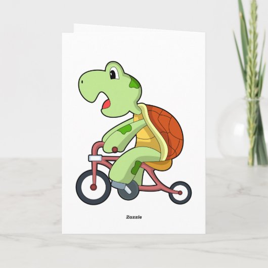 Schildpad met fiets kaart (Achterkant)