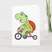 Schildpad met fiets kaart (Voorkant)