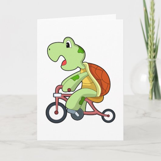 Schildpad met fiets kaart (Voorkant)