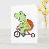 Schildpad met fiets kaart (Gele Bloem)