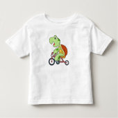 Schildpad met fiets kinder shirts (Voorkant)