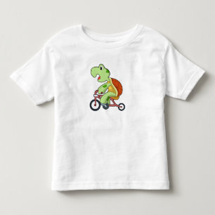 Schildpad met fiets kinder shirts