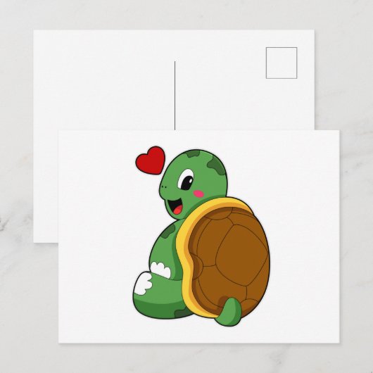 Schildpad met Hart Briefkaart (Voorkant / Achterkant)