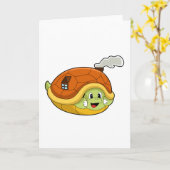 Schildpad met huis als schild kaart (Gele Bloem)