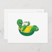 Schildpad met kopje koffie briefkaart (Voorkant / Achterkant)