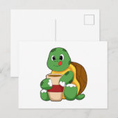 Schildpad met kopje koffie briefkaart (Voorkant / Achterkant)