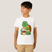 Schildpad met kopje koffie t-shirt (Voorkant volledig)