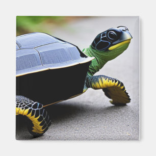 Schildpad met metalen schild Concept Art  Magneet