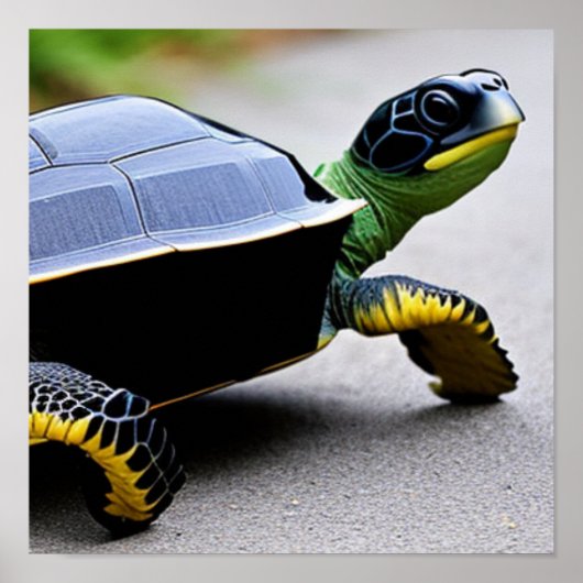 Schildpad met metalen schild Concept Art Poster (Voorkant)