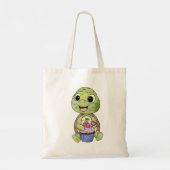 Schildpad met muffin tote bag (Achterkant)