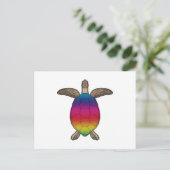 Schildpad met regenboogkleuren briefkaart (Staand voorkant)