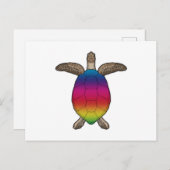 Schildpad met regenboogkleuren briefkaart (Voorkant / Achterkant)