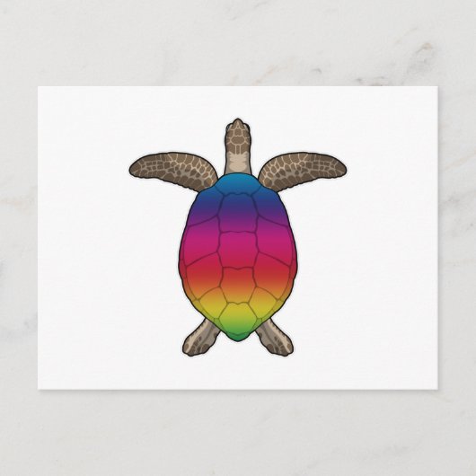 Schildpad met regenboogkleuren briefkaart (Voorkant)