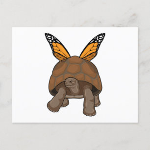 Schildpad met regenboogkleuren briefkaart