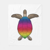 Schildpad met regenboogkleuren fleece deken (Voorkant)