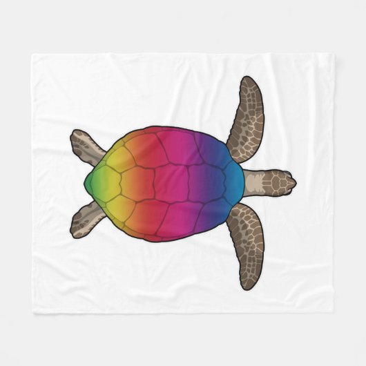Schildpad met regenboogkleuren fleece deken (Voorkant (Horizontaal))