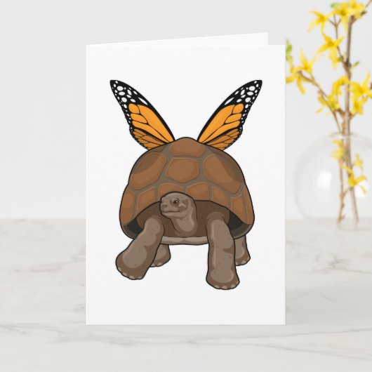 Schildpad met regenboogkleuren kaart (Gele Bloem)