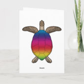 Schildpad met regenboogkleuren kaart (Achterkant)