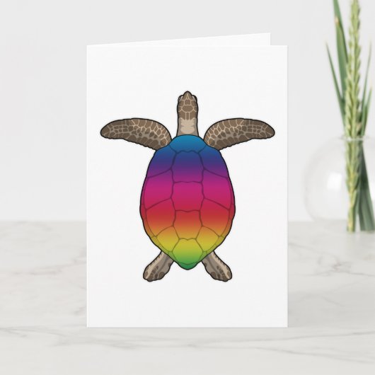 Schildpad met regenboogkleuren kaart (Voorkant)