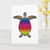 Schildpad met regenboogkleuren kaart (Gele Bloem)