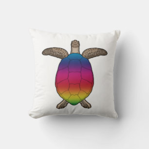 Schildpad met regenboogkleuren kussen